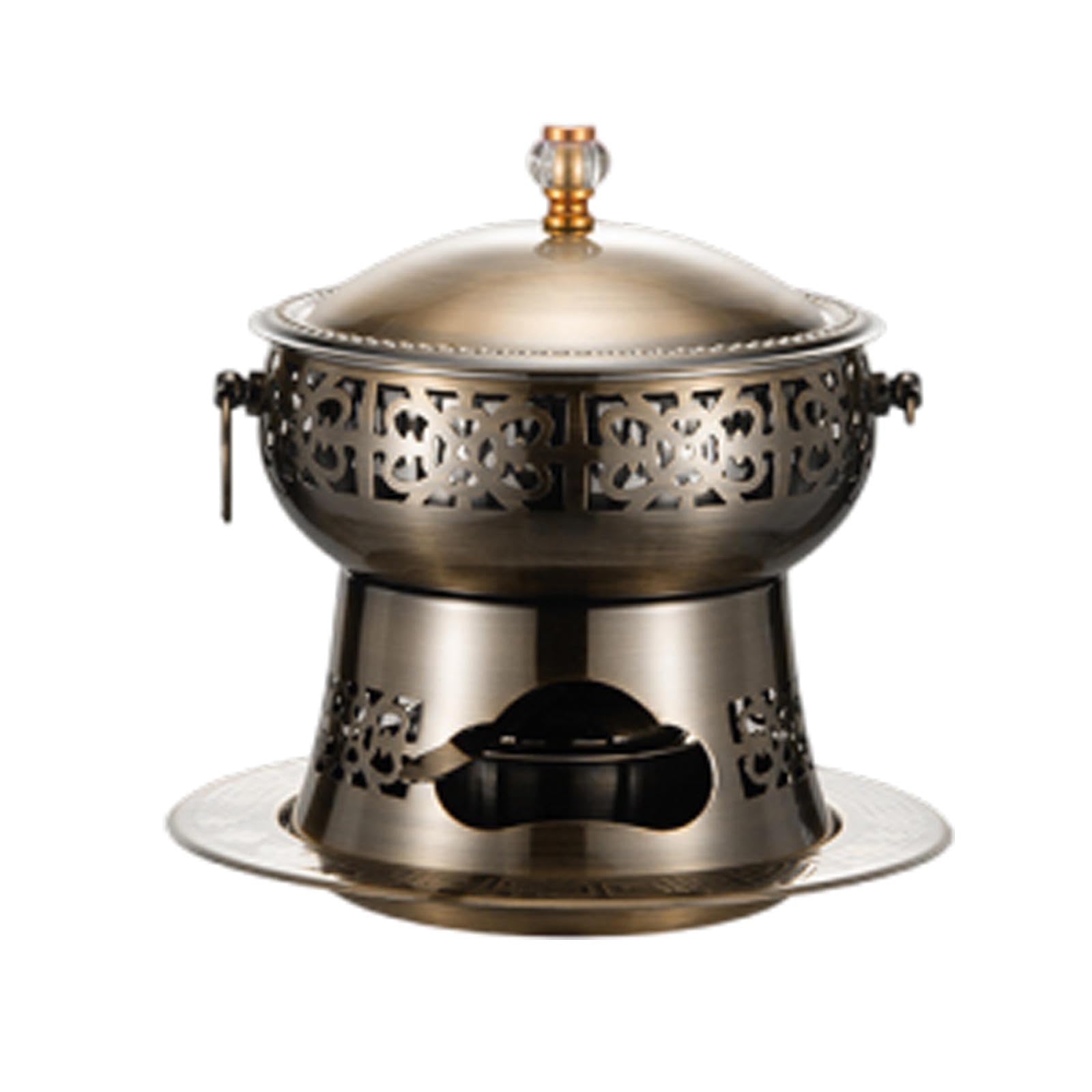HTTGDGDH Fondue Pots Alcohol Stove Copper Pot Small Hot Pot Commercial Edging Stove Single Copper Hot Pot Household Pure Copper Small Pot,A,C