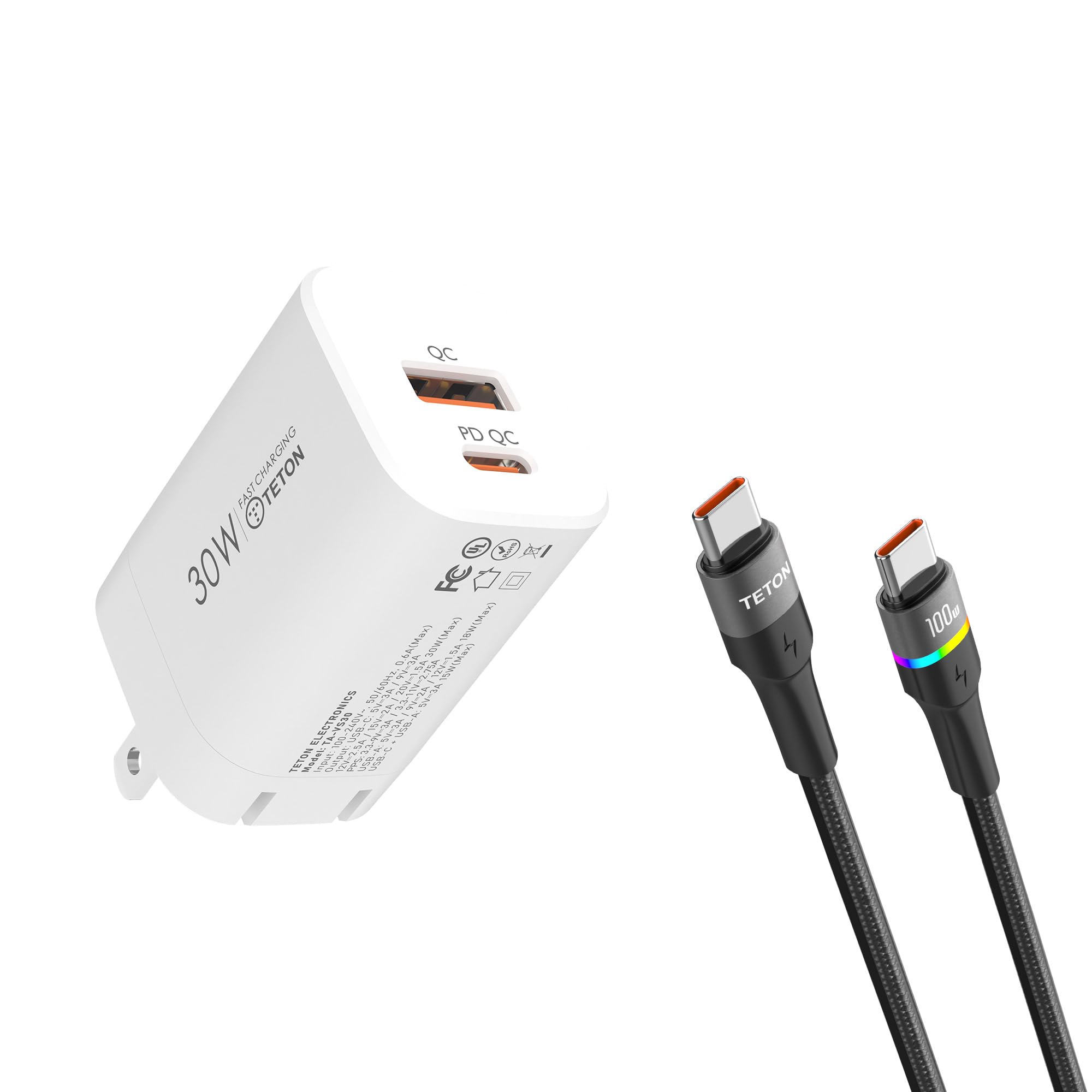 Amazon.com: 30W USB-C Fast Charger Adapter and USB C to USB