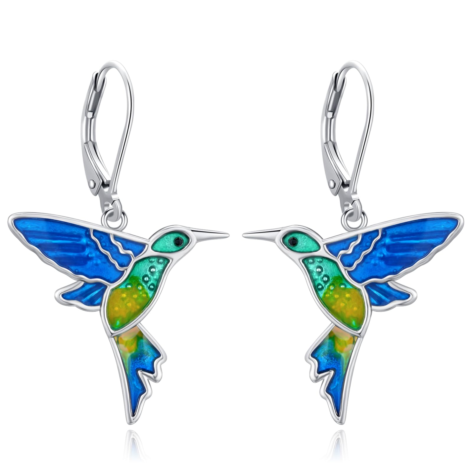 LOOVE Black Cat Turtle Moonstone Turquoise Flower Tree of Life Earrings Sterling Silver Cute Animal Leverback Dangle Earrings
