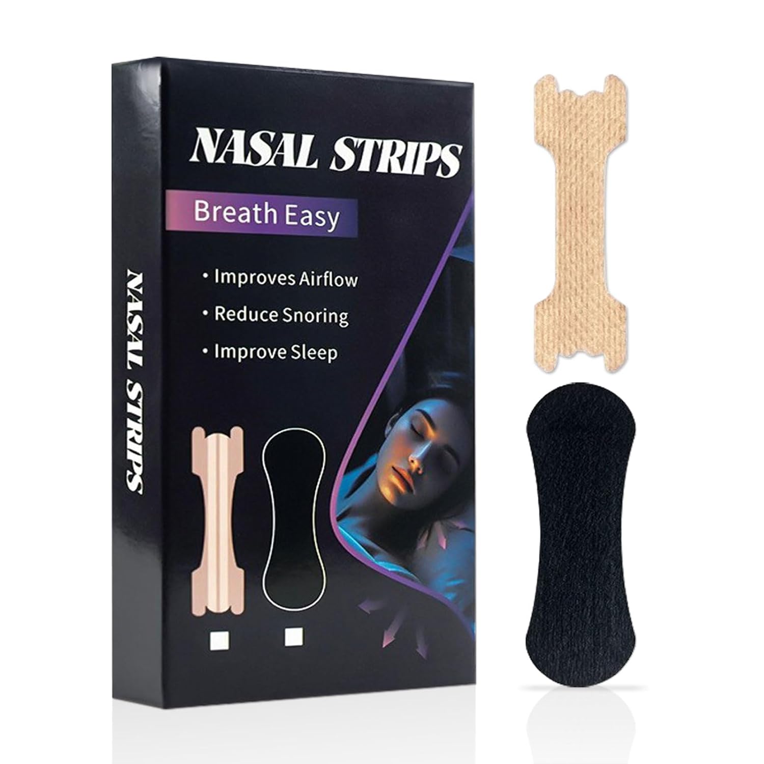 Nasal Strips for Snoring 60 Count Extra Strength Nose Strips for Breathing Anti Snoring Devices for Sports and