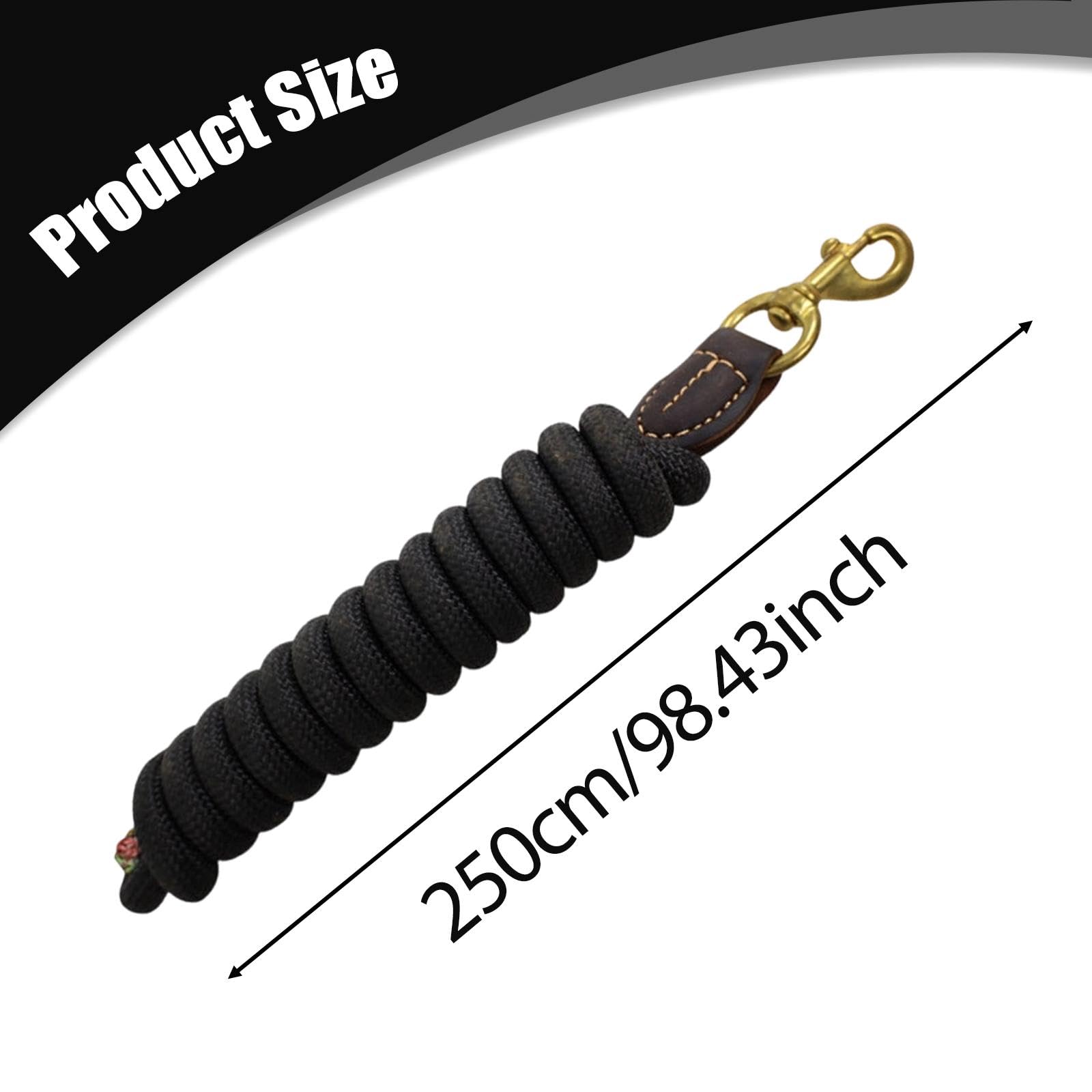 Sharplace Corda, Forniture equestri, redini, guinzaglio in Nylon per addestramento Cavalli, per, esibire, Uso Quotidiano, obbedienza, Nero