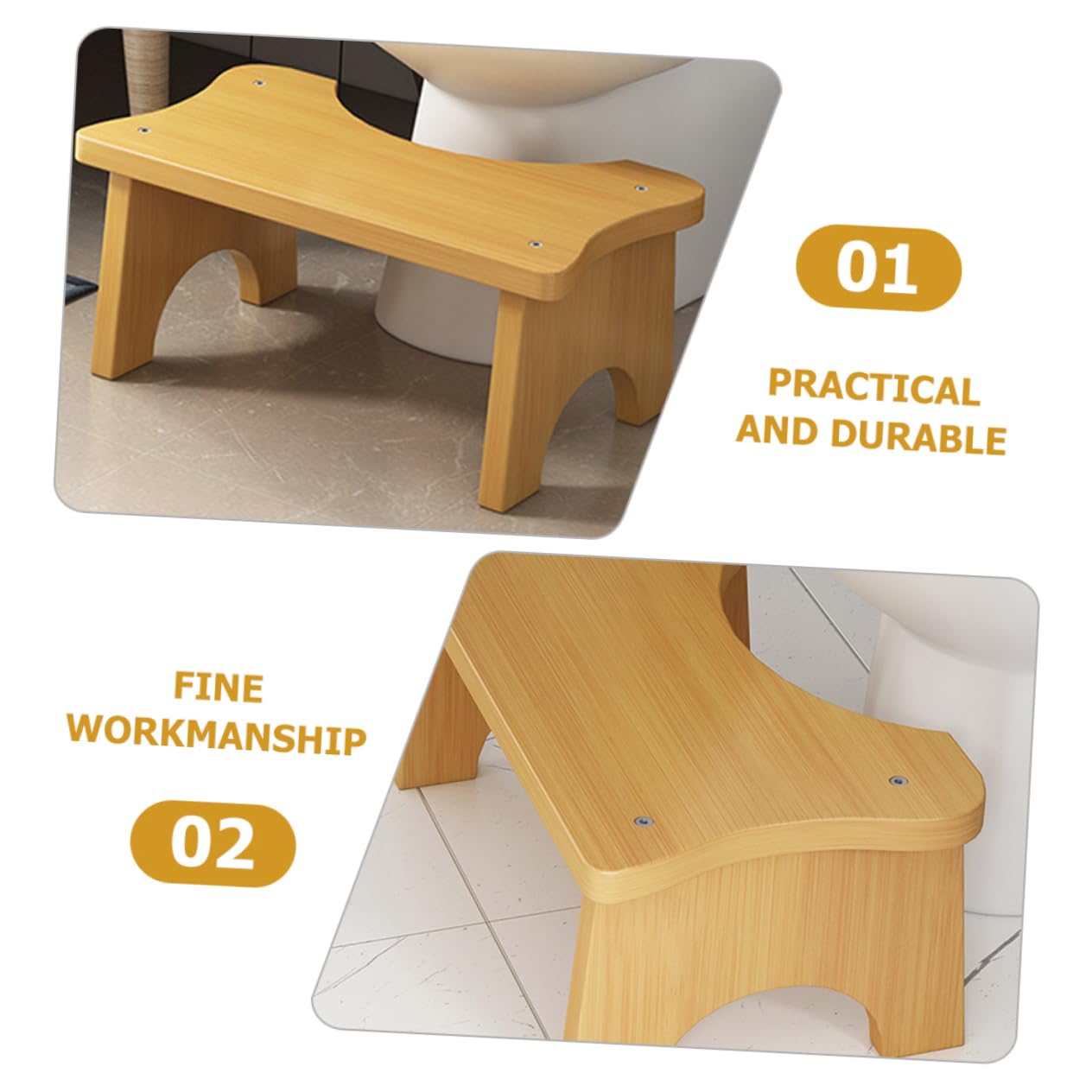 MAGICLULU 2st Fußbank Topfstuhl Hocker Für Toilettenfüße Schemel Outdoor-tritthocker Bad Tragbare Toilette Töpfchen Trainingstoilette Stühle Wc-sitzbezug Töpfchen Hocker Toilettenstuhl Holz