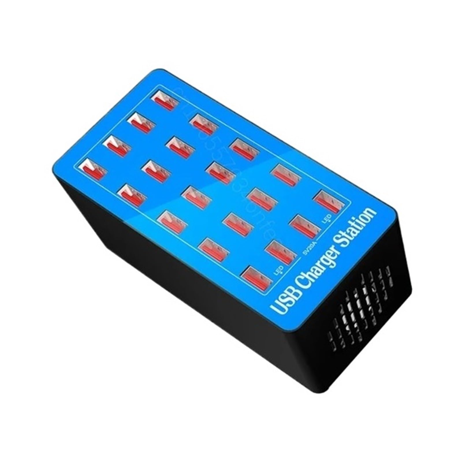 Stacja Ładująca USB 20-portowa 100 W Z Wieloma Portami Ładowarka Do Ładowania Smartfonów, Tabletów I Urządzeń(Blue)