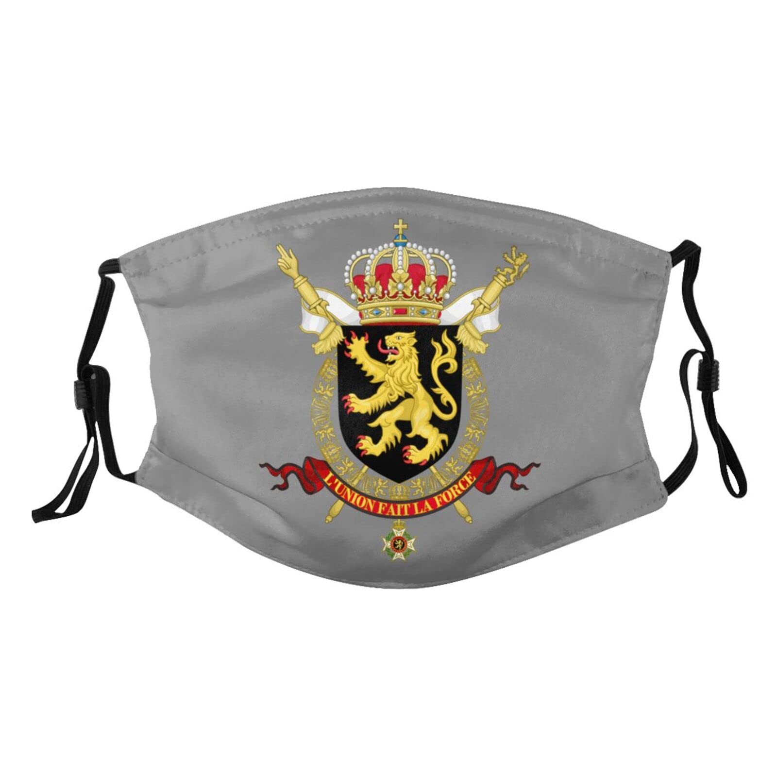 Coat of arms of Belgium Mask Protect Respiratory System Breathe with Peace of Mind Black