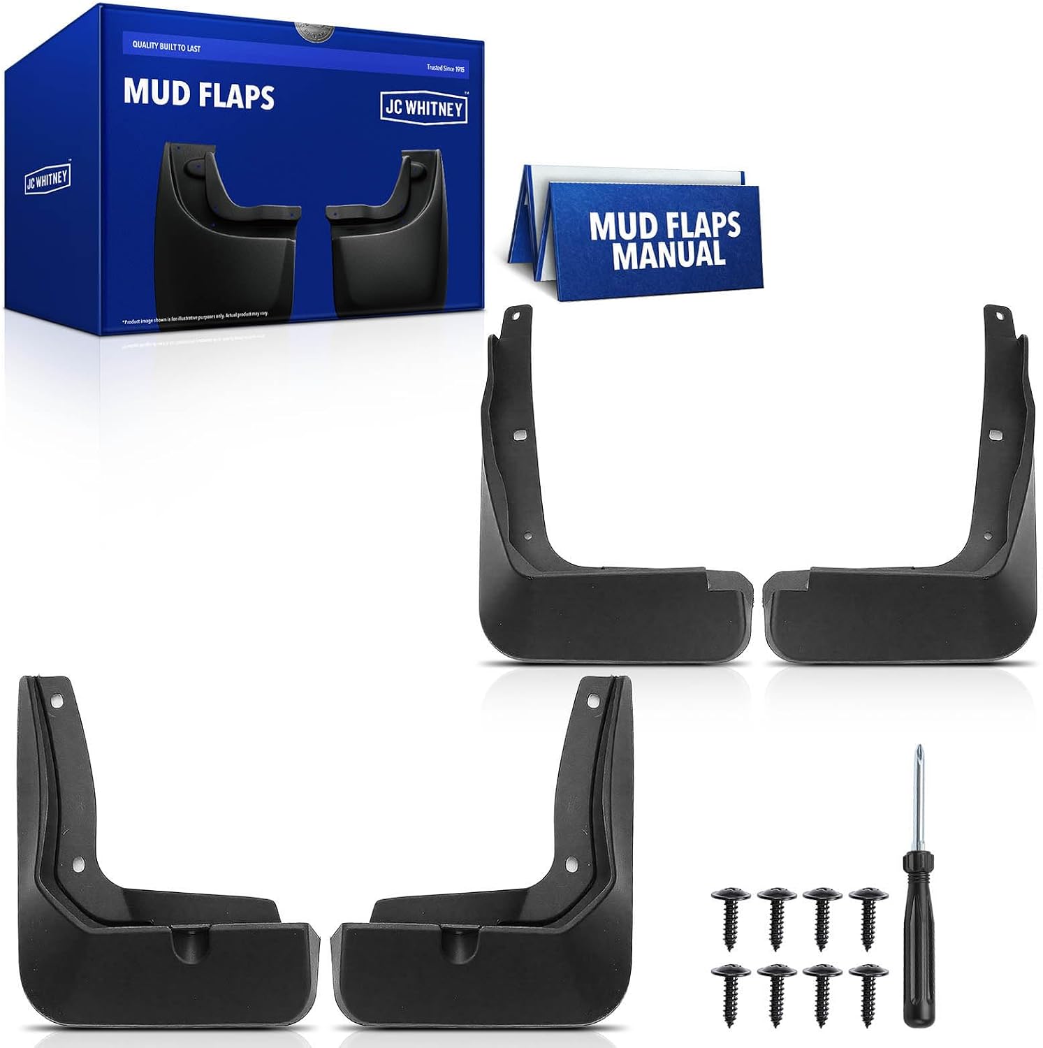 JC Whitney JFBAJCWSG00356 Set of 4 Front and Rear Mud Flaps Splash Guards - Compatible with Hyundai Sonata 2018-2019