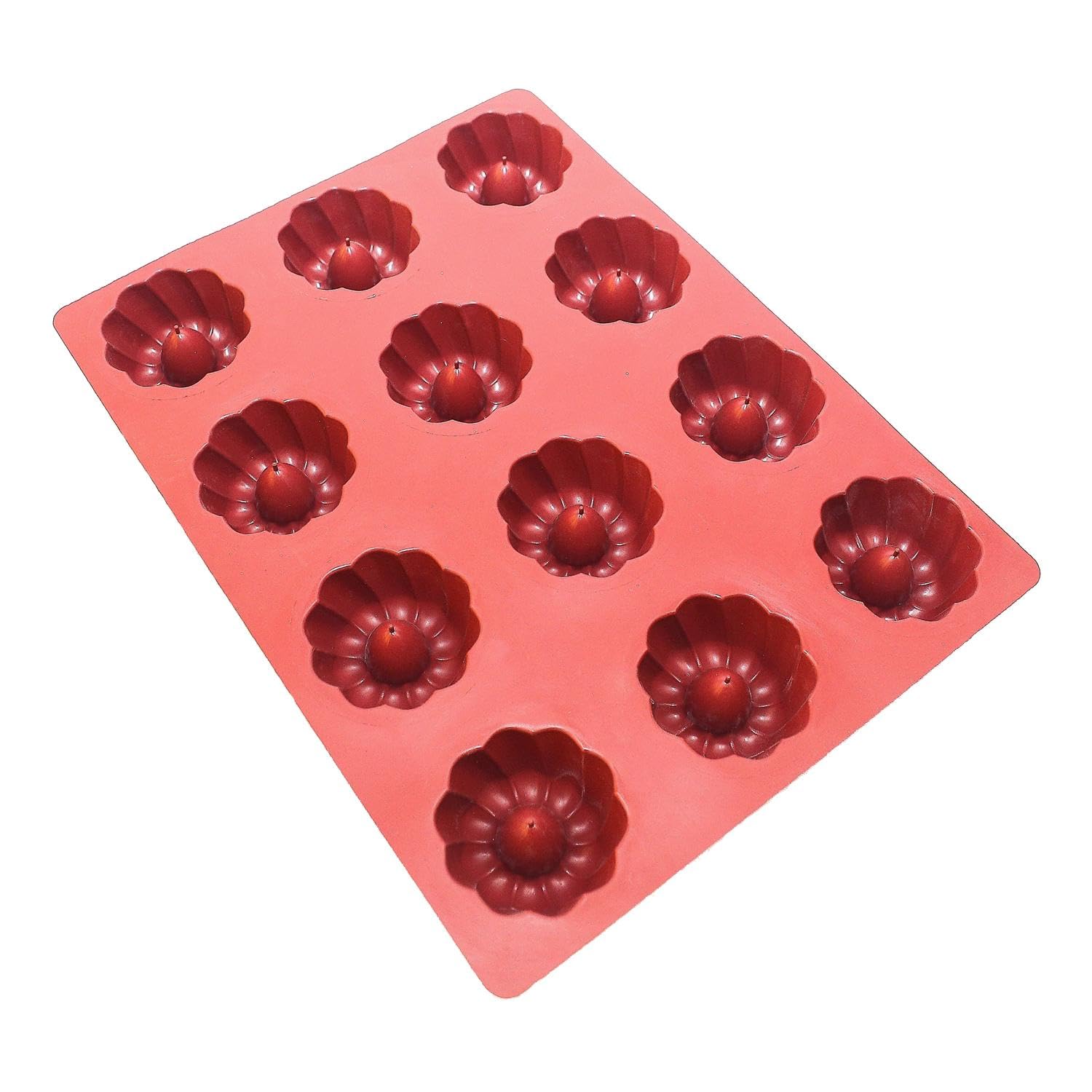 Maé, Molde de silicona para kougelhopf de 12 celdas, 64 ml, Fabricado en Francia, 28x37 cm