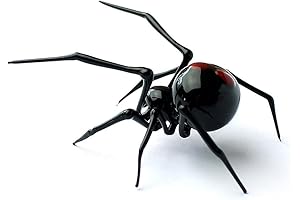 Glass Black Widow Figurine Blown Glass Spider Hand Blown Spider Glasses