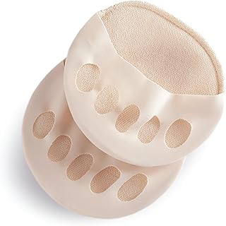 Forefoot Shoe Inserts, Comfort Toe Protection Insoles, Flexible Insoles for Bare Shoes and High Heels for Toe and Ball of Foot Pain Relief, Soft Breathable Cushions (Beige)