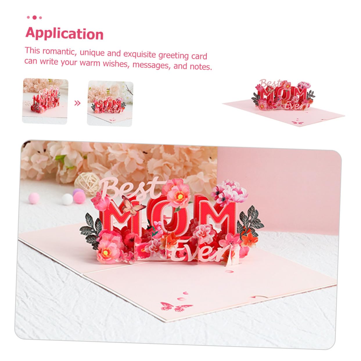 COHEALI 5 Stück Muttertags Grußkarte aus Papier 3D Pop Up Karte mit Blumenmotiv Personalisierbare Segenskarte für Mama Klappkarte mit Kreativem Design