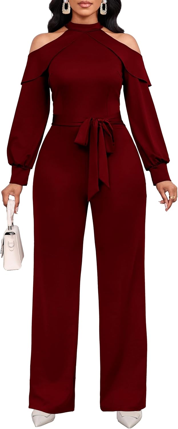 Jumpsuit for Women Sexy Elegant Long Straight Pants Cocktail Printing Jumpsuits Party Club with Zipper - Image 5