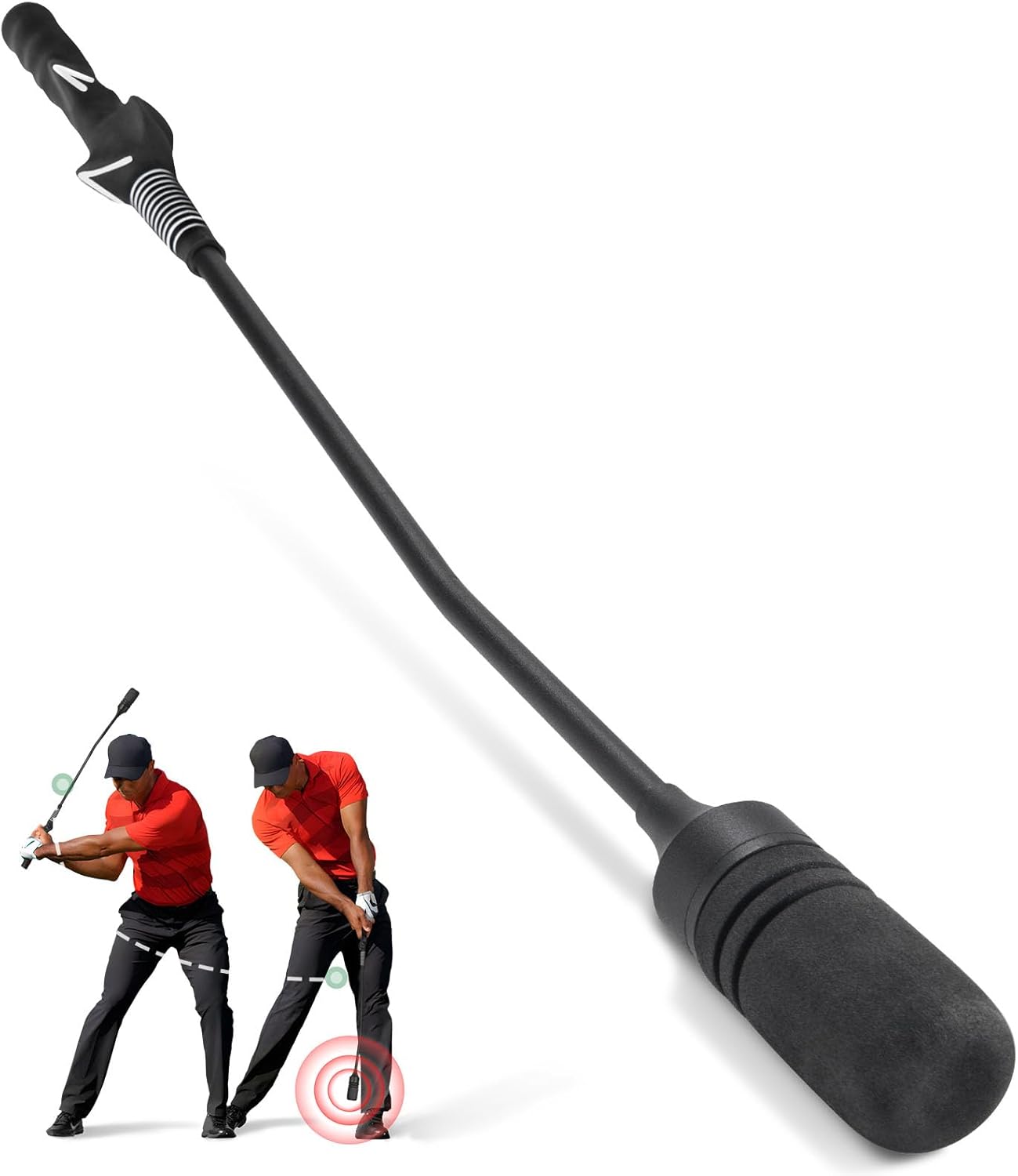Golf Swing Trainer - Click Stick Golf Trainer for Golf Tempo Practice, Weighted Golf Training Aid Helps Enhance Strength, Improve Swing Rhythm & Maintain Balance Right Handed-Black