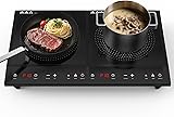 Double Induction Cooktop,Portable Induction Cooker with 2 Burner Independent Control,Ultrathin Body,10 Temperature,1800W-Multiple Power Levels,3 Hour Timer,Safety Lock Double Induction Cooktop,Portable Induction Cooker with 2 Burner Independent Control,Ultrathin Body,10 Temperature,1800W-Multiple Power Levels,3 Hour Timer,Safety Lock