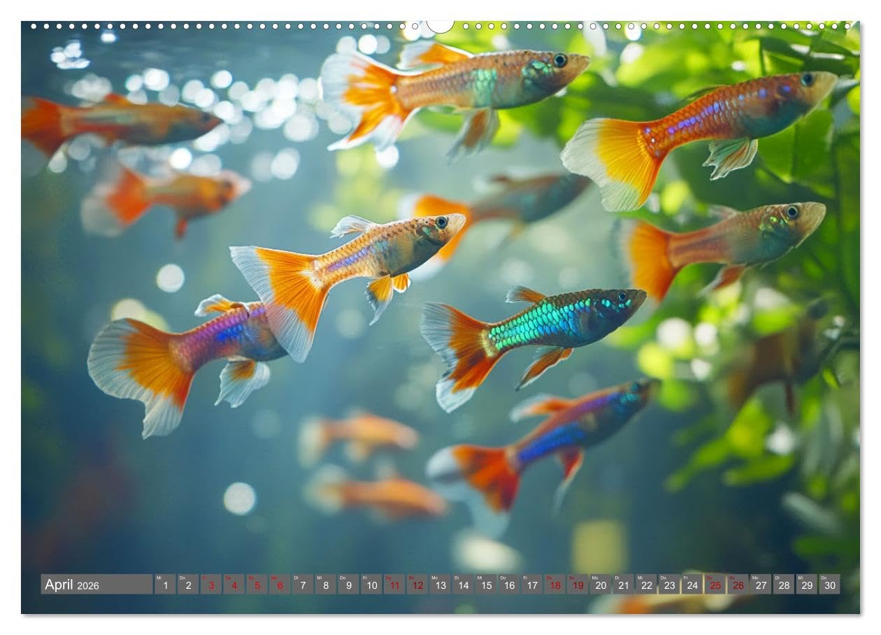 Tiefenentspanntes Aquarium (hochwertiger Premium Wandkalender 2026 DIN A2 quer), Kunstdruck in Hochglanz: Ein Aquarium: ein Fenster zu einer Welt, in ... eilt und Sorgen versinken. (CALVENDO Tiere)