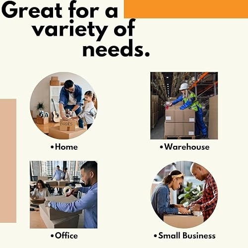 Miniatura 7 de PSBM Cinta de sellado de bolsas de polietileno + kit desensor, blanco, 38 pulgadas x 180 yardas, 6 rollos de cinta + 1 dispensador, 2.3 mil, cinta