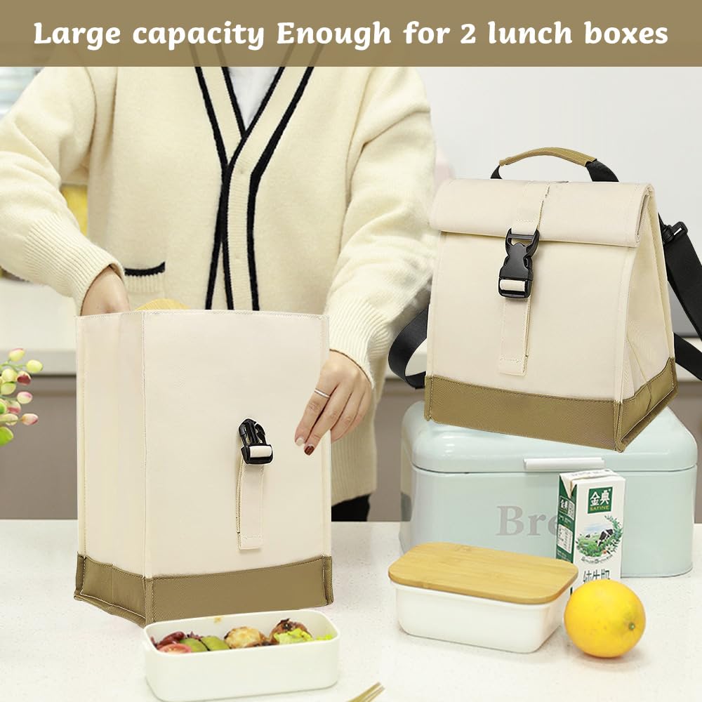 Borsa Termica Porta Pranzo | Isolata | Tracolla Regolabile | Per Ufficio, Scuola E Picnic | 26x21x16.5 Cm - Foto 2