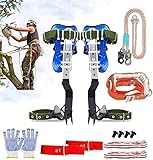 MYCGJH Tree Climbing Spike, Tree Climbing Spike Set 2 Gears Non-Slip Tree Climbing Gear, Tree Climbing Tool Equipment with Gaff Guards for Climbers, Logging, Fruit Picking