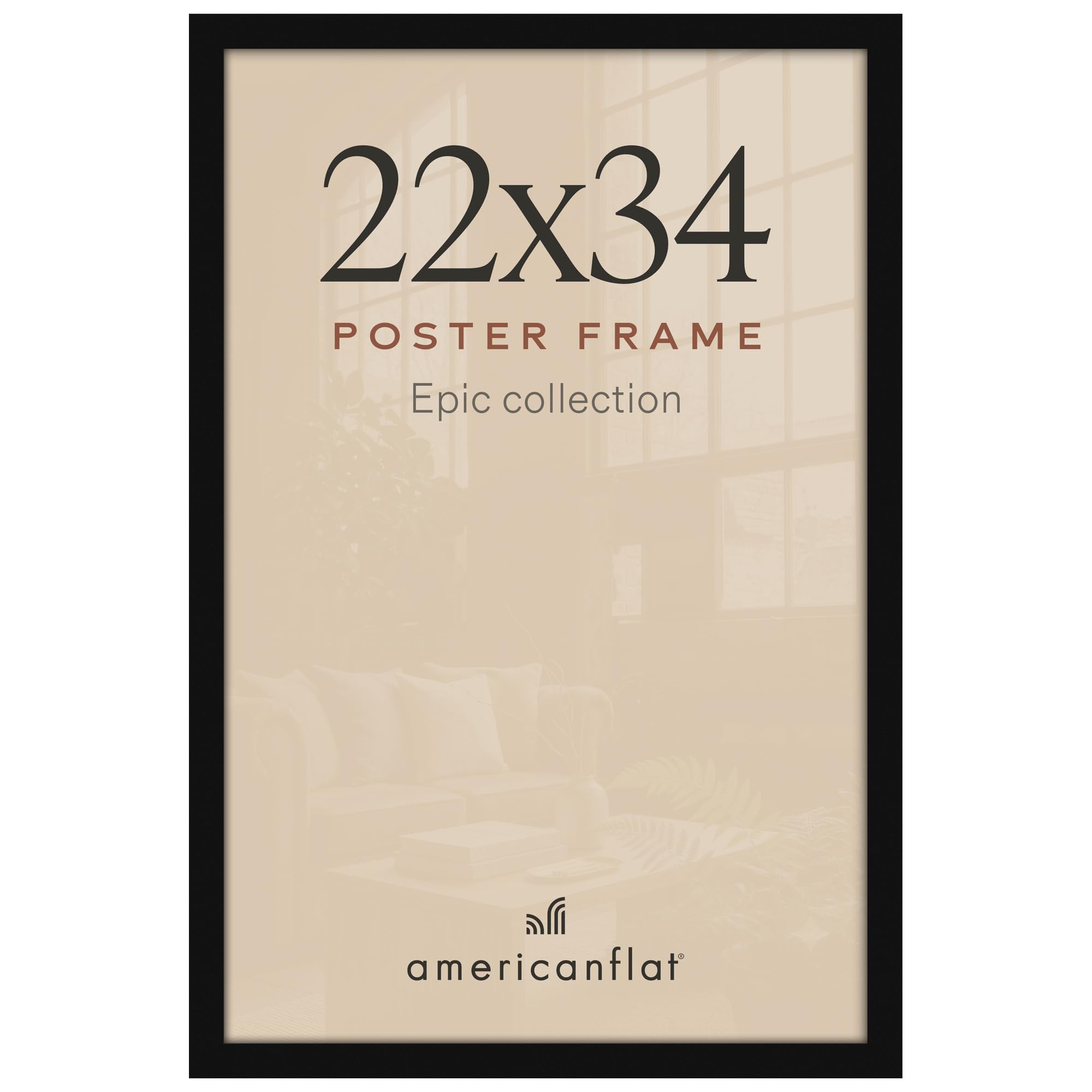 Americanflat 22x34 Poster Frame - Engineered Wood - Black