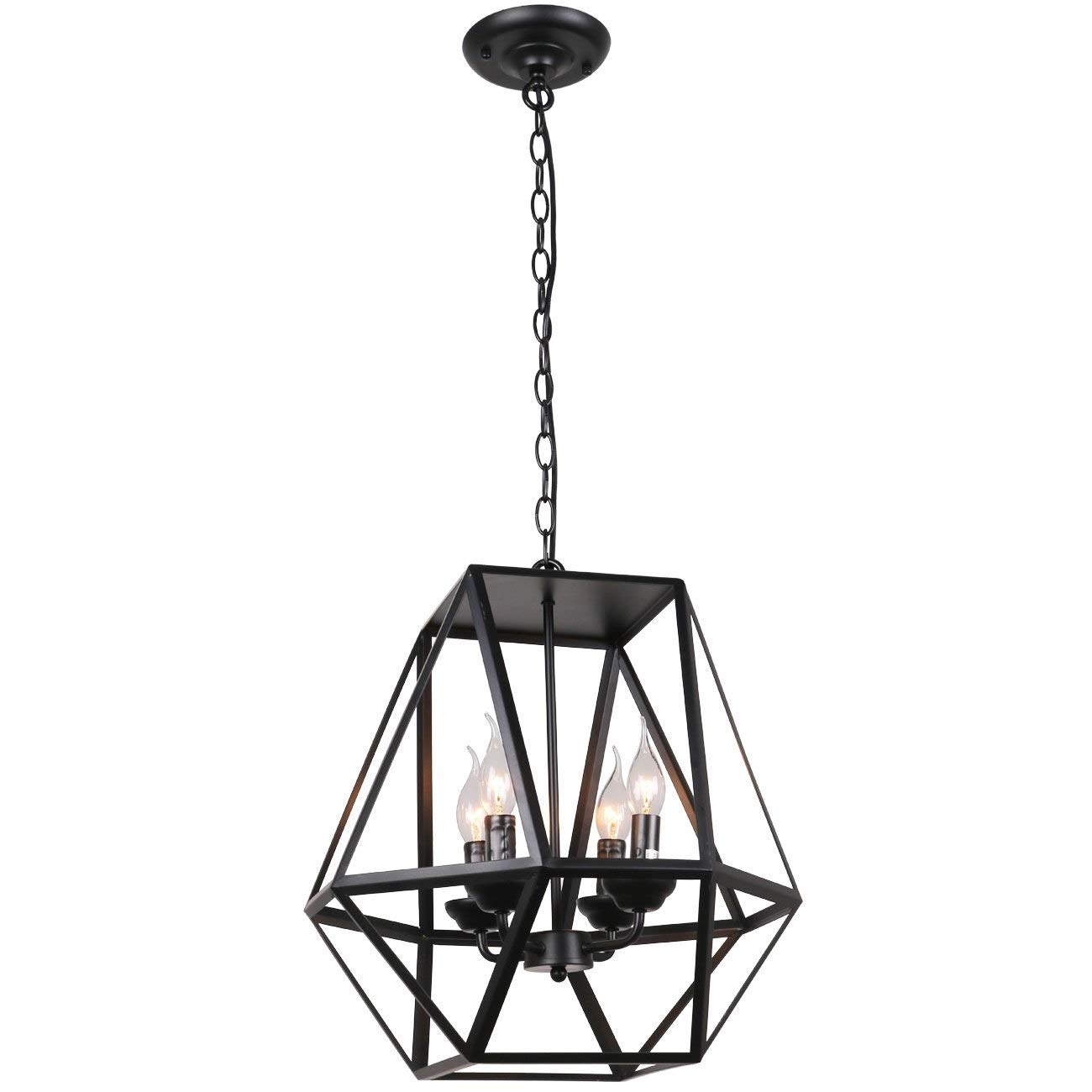 Craft style ceiling lamp ceiling light E14*4 Metal wrought iron 4 chandelier   Ancient black metal hanging lantern candle chandelier hanging lamp 4 Kronleuchter