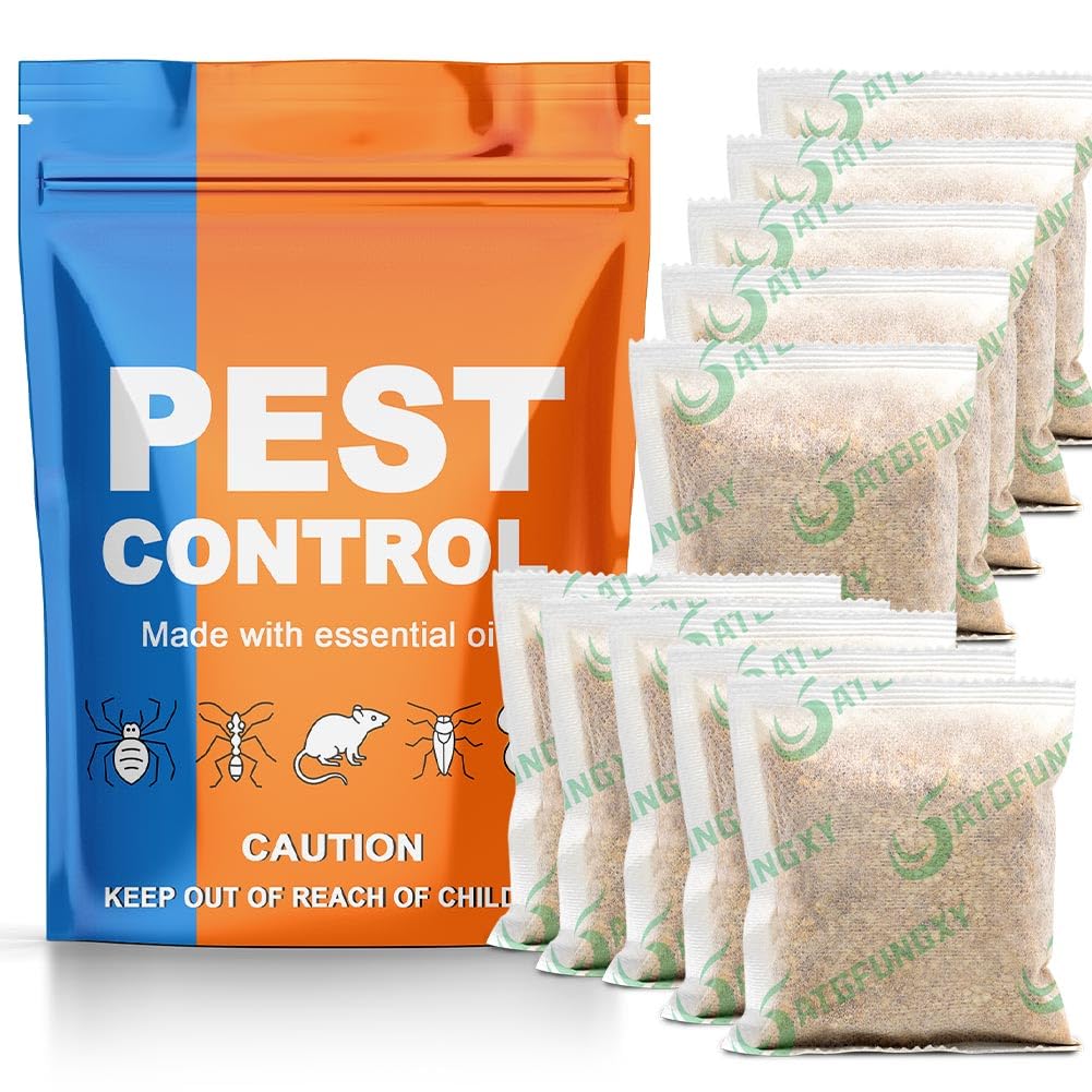 Pest Control Pouches,Mouse Repellents,Peppermint Pest Repellent for Mouse/Rat/Mosquito/Ant, Roach/Spider/Bugs&Other Pests, Mice Repellent RV, Naturally and Strongly Keep Pests Away 10P