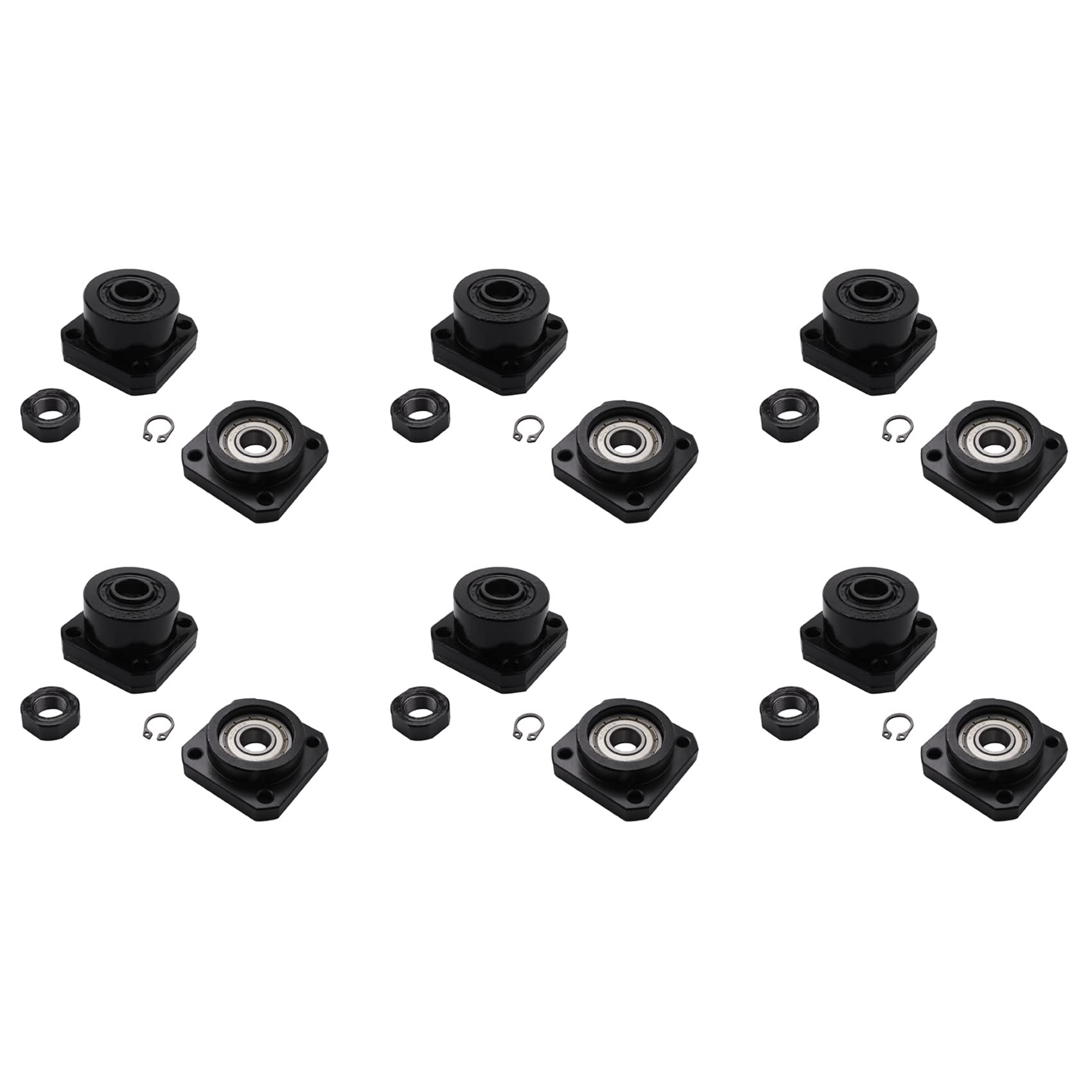 6 supporti FK12 FF12 per mandrino di circolazione 1605 FK12, lato fisso FF12, lato galleggiante per parti CNC, accessori per macchine utensili