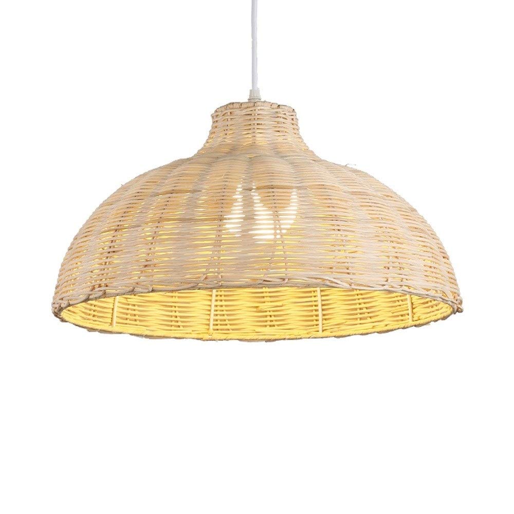 Chandelier nid d'oiseau fait main suspension de caractère en rotin