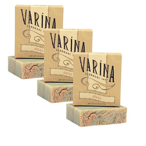 Varina Jabón en barra de madreselva natural, limpieza suave para pieles sensibles, floral, paquete de 3, experimenta una piel sana y brillante