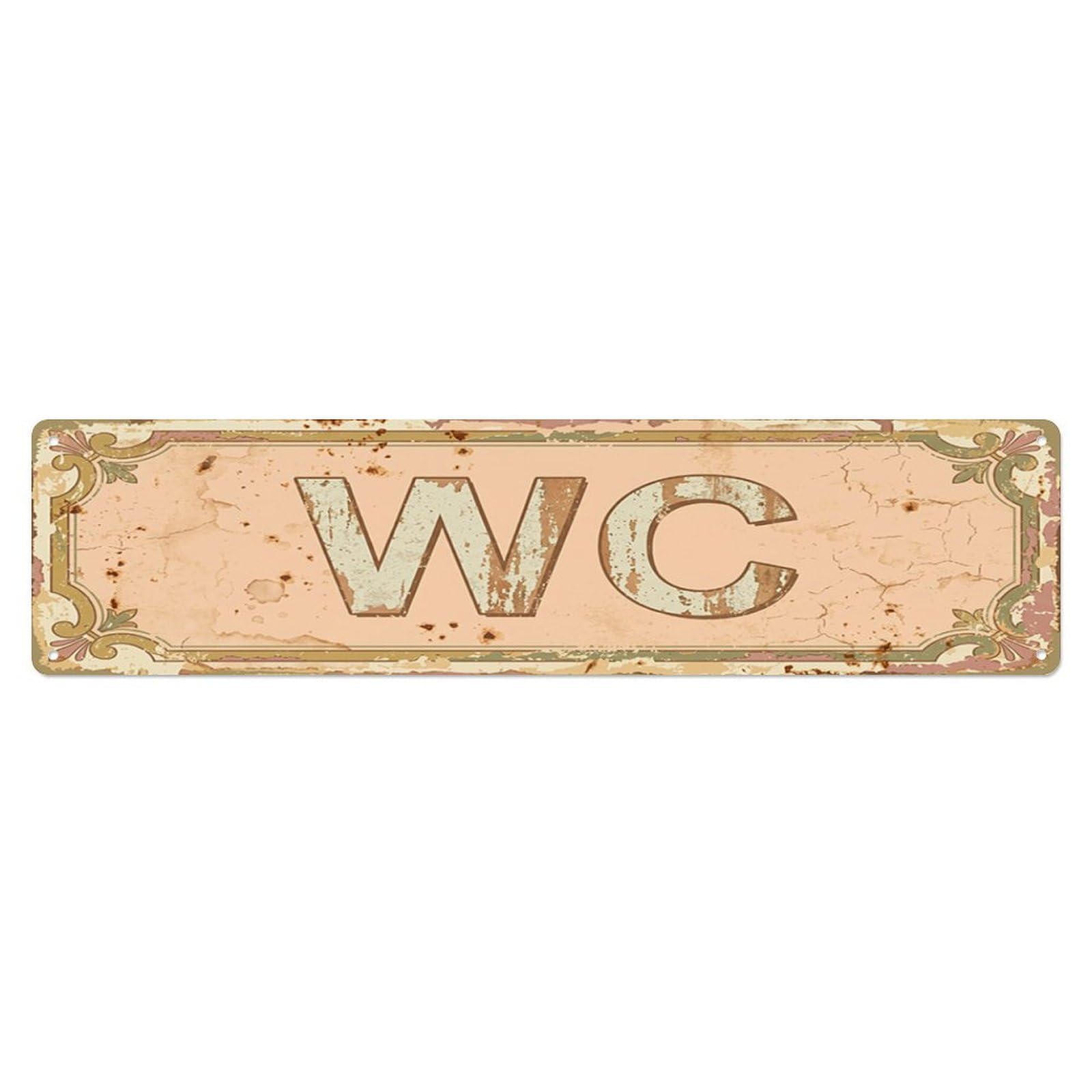 Shabby Warm Restaurant Toilet Toilet(WC) Door Metal Tin Skinny Sign Plaque Wall Decor for Cafe, Club Bar, Office, Home Garden Metal Poster 4x16Inch