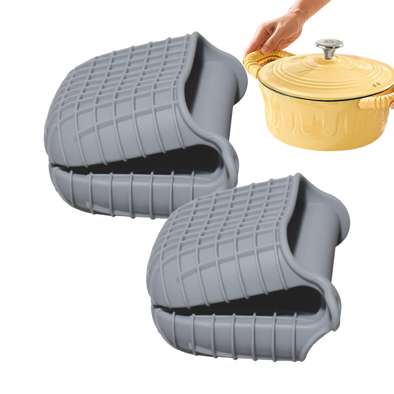Guante de horno antiquemaduras de silicona antideslizante para manipular fuentes