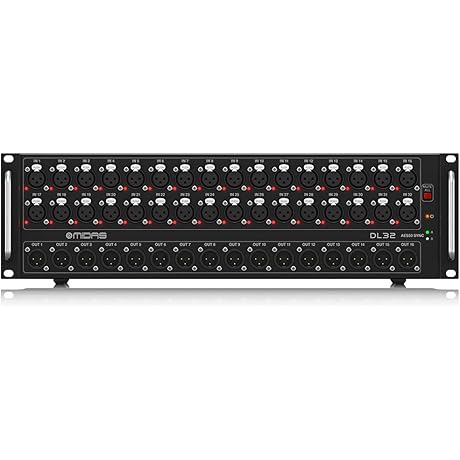 DL32 Stage Box: 32 Midas Microphone Preamplifiers with Network Connectivity