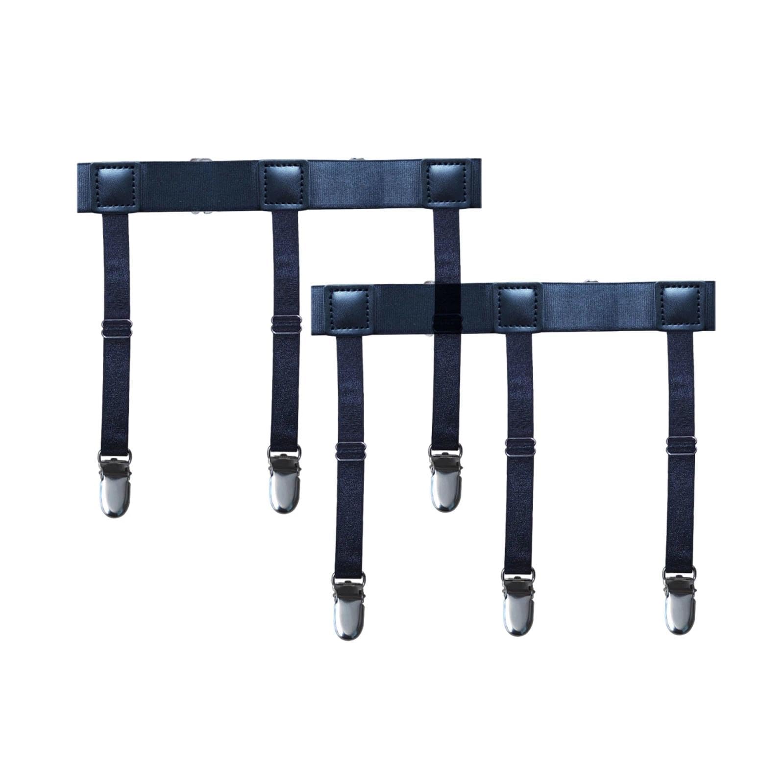 2Pcs Men's Shirt Strap Fastener - An Adjustable Shirt Strap For Formal Wear, With Anti Slip Clips For Perfect Fixation