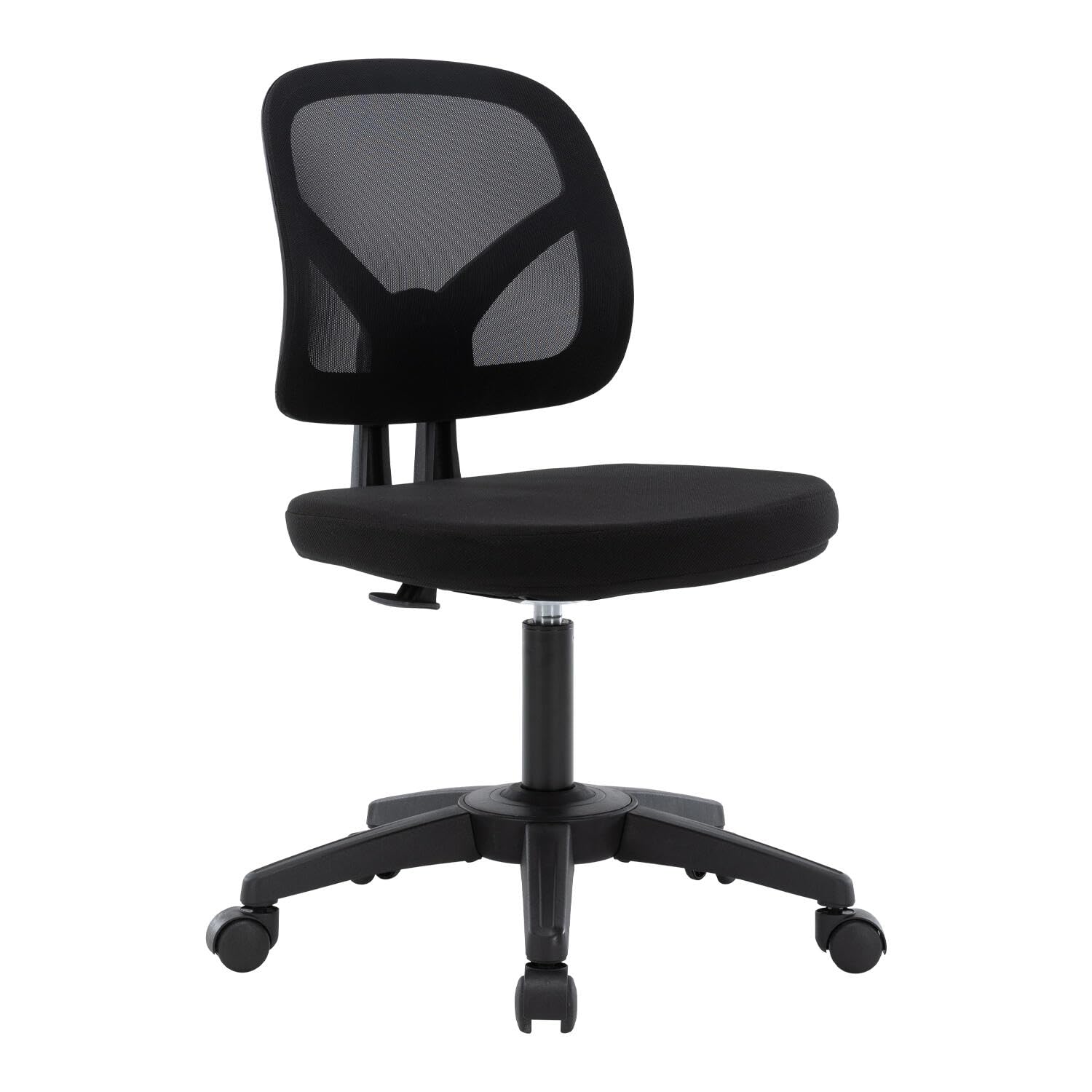 Moustache Task Office Desk Chairs, Armless Executive Office Chair with Height Adjustable and Swivel Wheels for Home Office Studying Gaming (Black) image 4