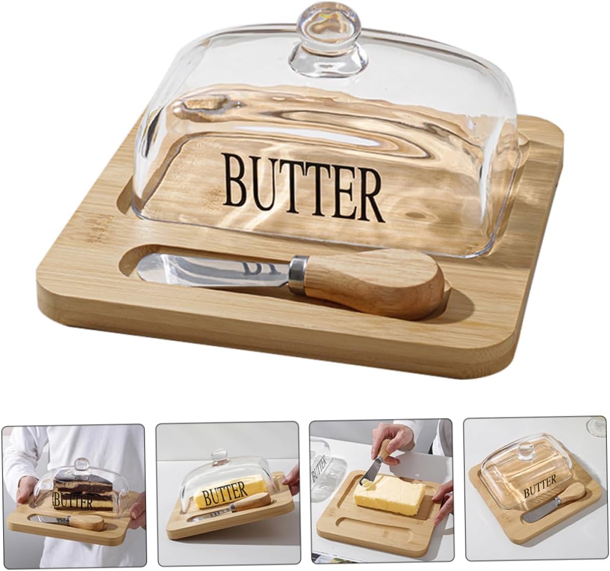 Ter Storage Box Cutting Lid White Butter Dish Modern Butter Box for Refrigerator Large Butter Container
