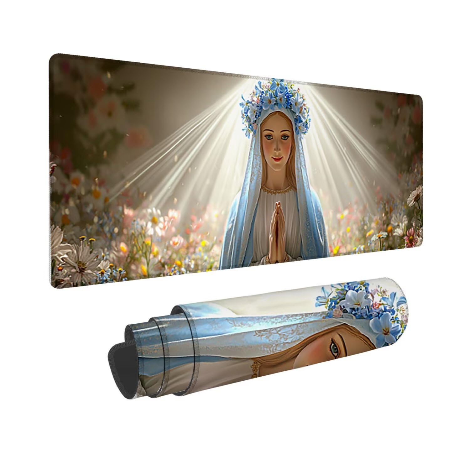 Podkładka pod mysz dla graczy, XXL, 1400 x 600 mm, wodoodporna i antypoślizgowa, duża podkładka na stół do biura i domu, poprawia precyzję i prędkość, akcesoria gamingowe (Panna) V-741