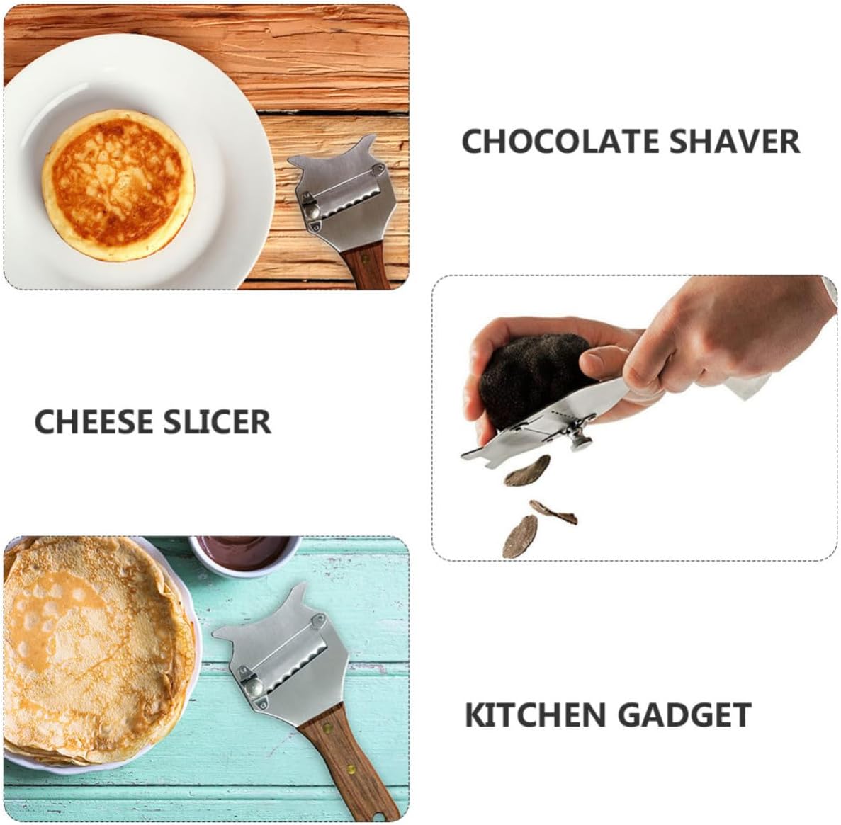 2pcs Coffee Wood Truffle Slicer Shaver for Cheese and Desserts