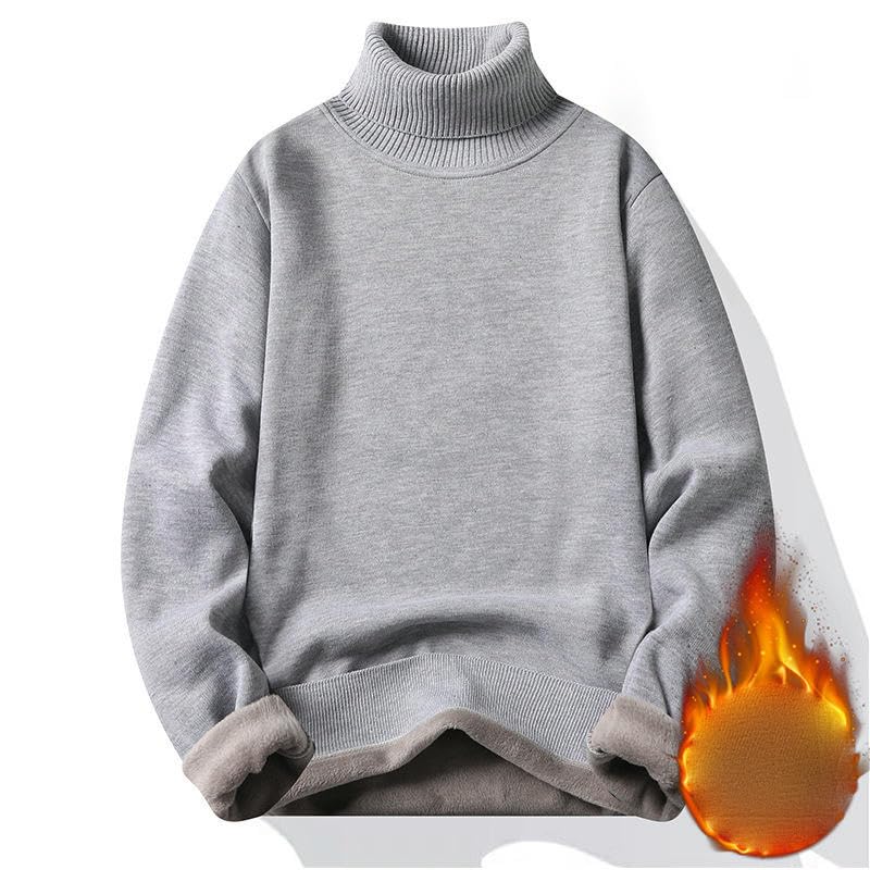 Pull ajusté homme col haut finitions premium doublure chaude