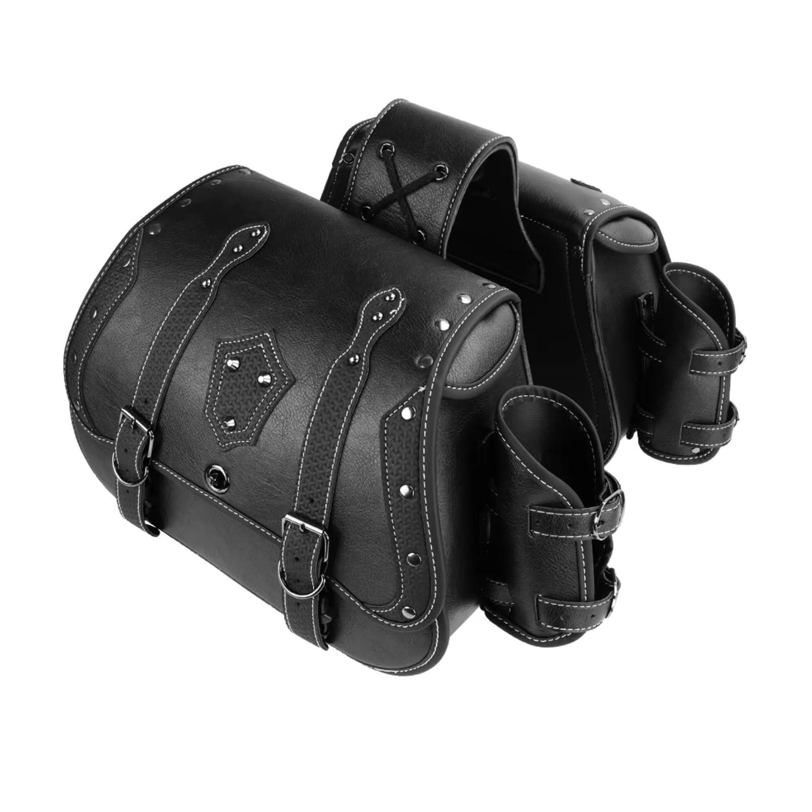 Compatibile Con V-Star 1 Set Borse Laterali Per Moto Trasporto Portaoggetti Accessori Ricambio Motociclette Sacche Moto(Brown)