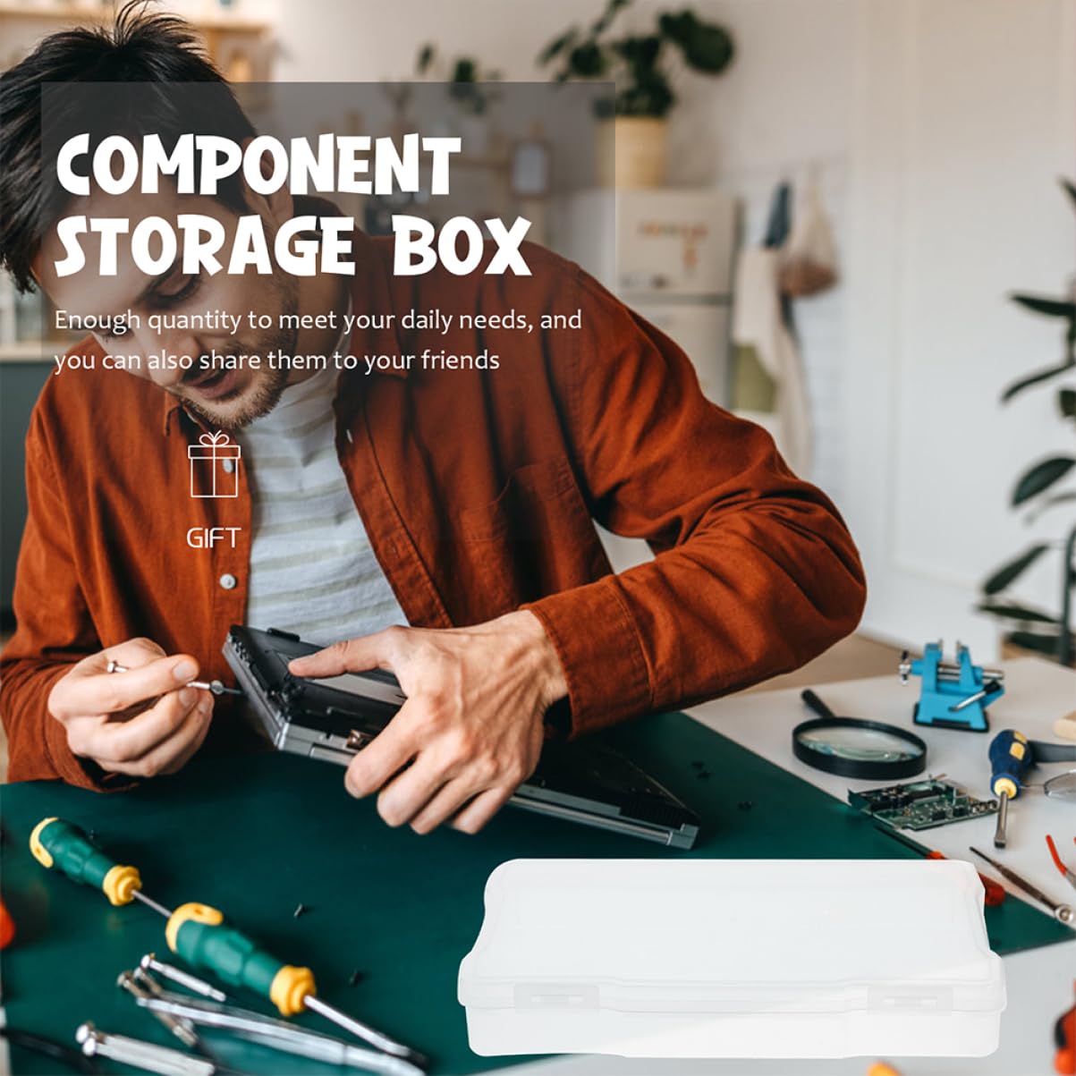 Lurrose 5 Cajas de Plástico para Fotos PP, Organizador de Piezas Pequeñas, Ligeras y Fáciles de Llevar, para Tarjetas | Contenedor de Plástico Ligero, Mantiene el Espacio Ordenado, Apto para Fotos y Tarjetas