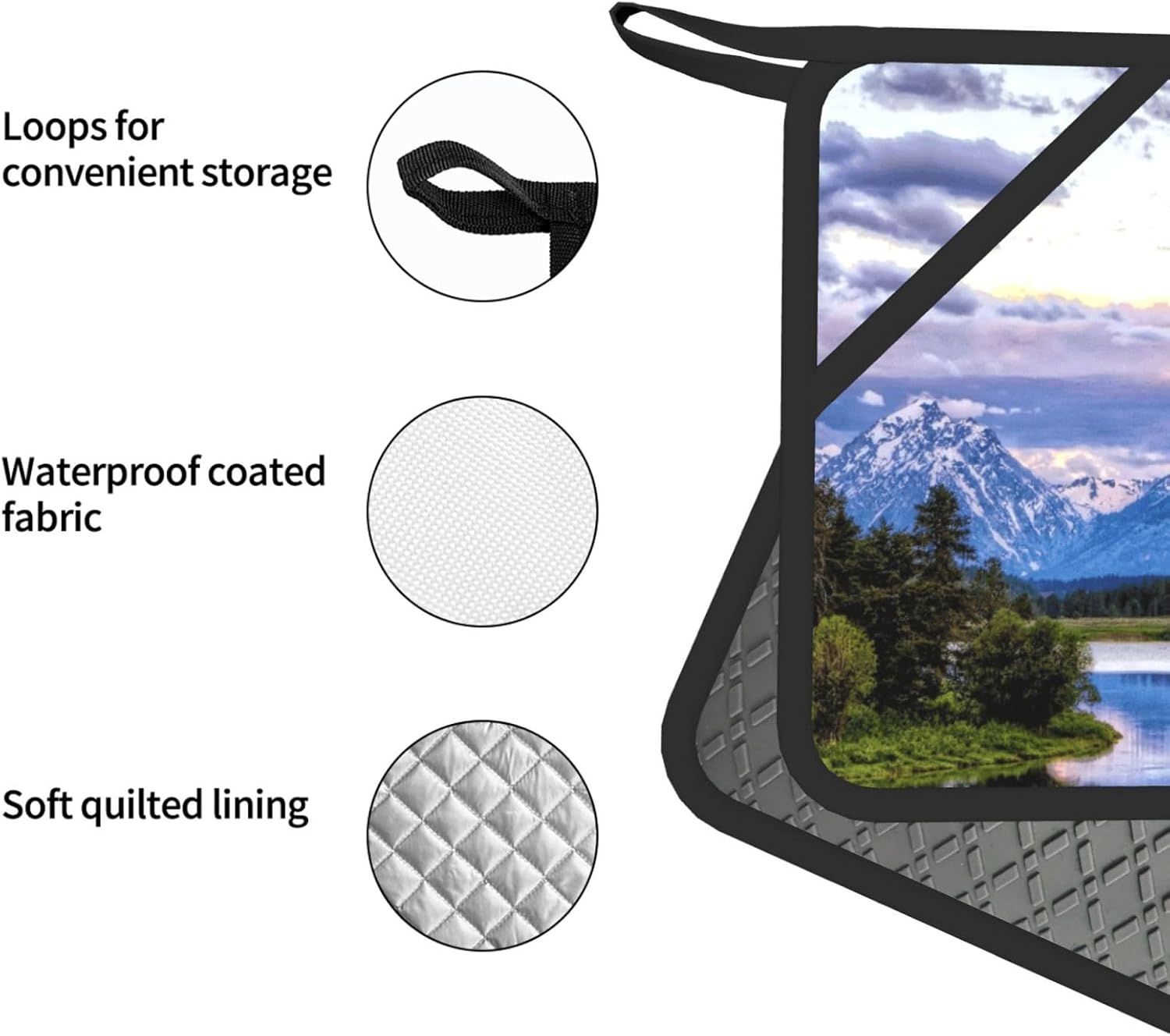 Grand Teton National Park Oven Mitts and Pot Holders Set of 4 Heat Resistant Kitchen Gloves with Silicone Palm Hot Pads for Baking Cooking Grilling BBQ