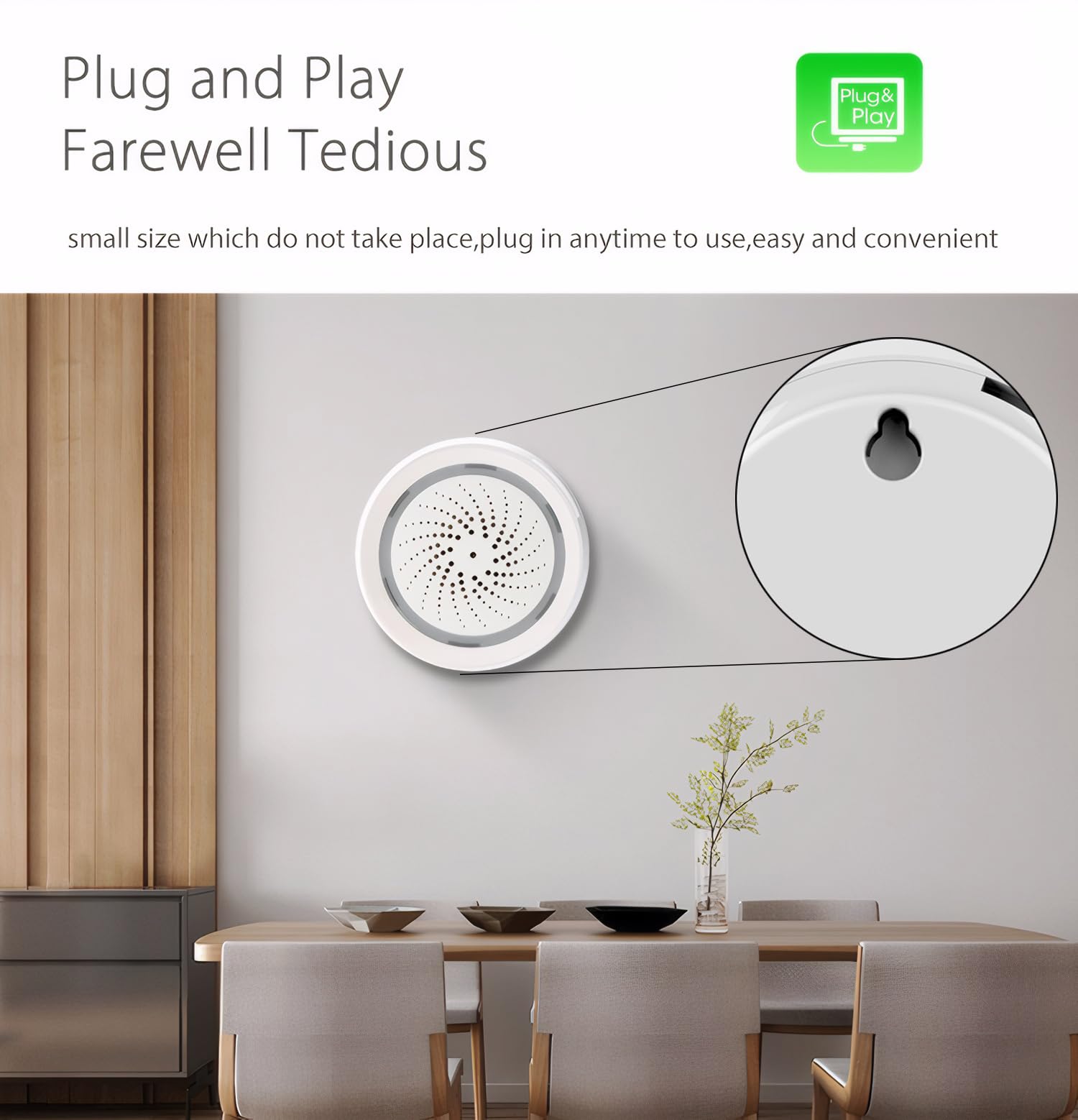 Mengshen Alarme WiFi Intelligente Sirène d'Alerte Forte de 100 dB avec Lumière Stroboscopique pour la Sécurité à Domicile et Contrôle à Distance via l'application Fonctionne avec Tuya/Smart Life/Alexa