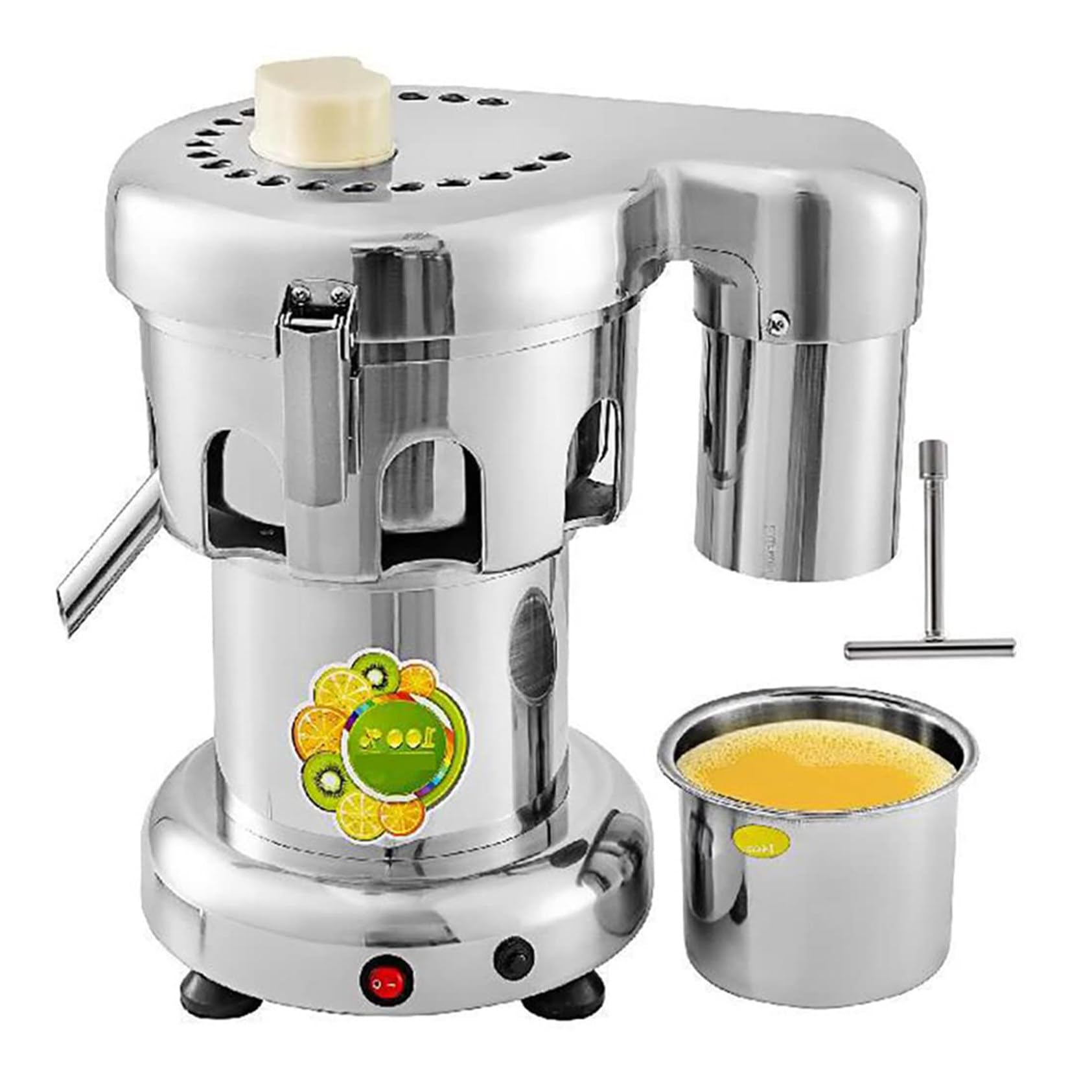 Electric Citrus Juicer - Commercial Juice Extractor with Large Feed Chute, Stainless Steel Design &amp; Built-in Filter for Efficient Juice Extraction - for Juice Shops, Restaurants &amp; Hotels