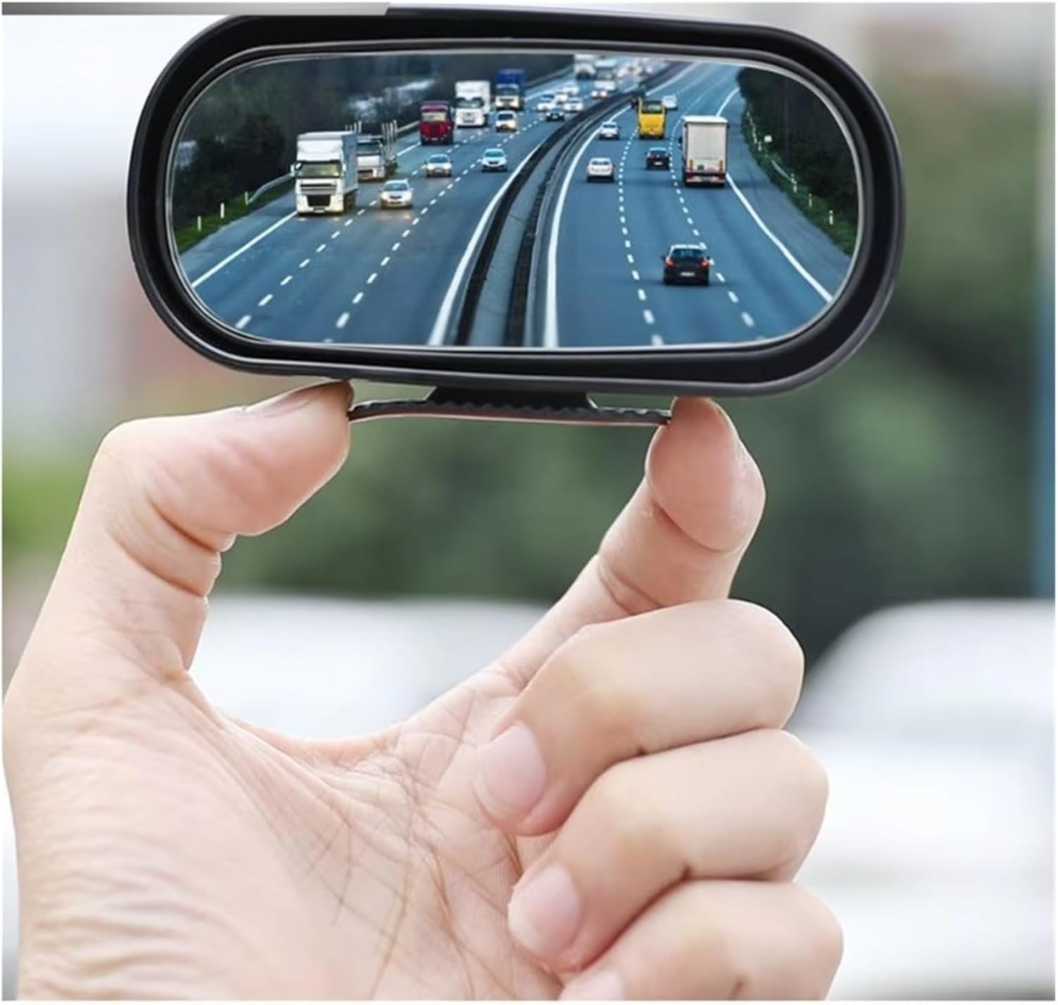 1PC 360-Degree Wide Angle HD Glass Car Rearview Mirror - Adjustable Rotation Blind Spot Parking Aid Mirror