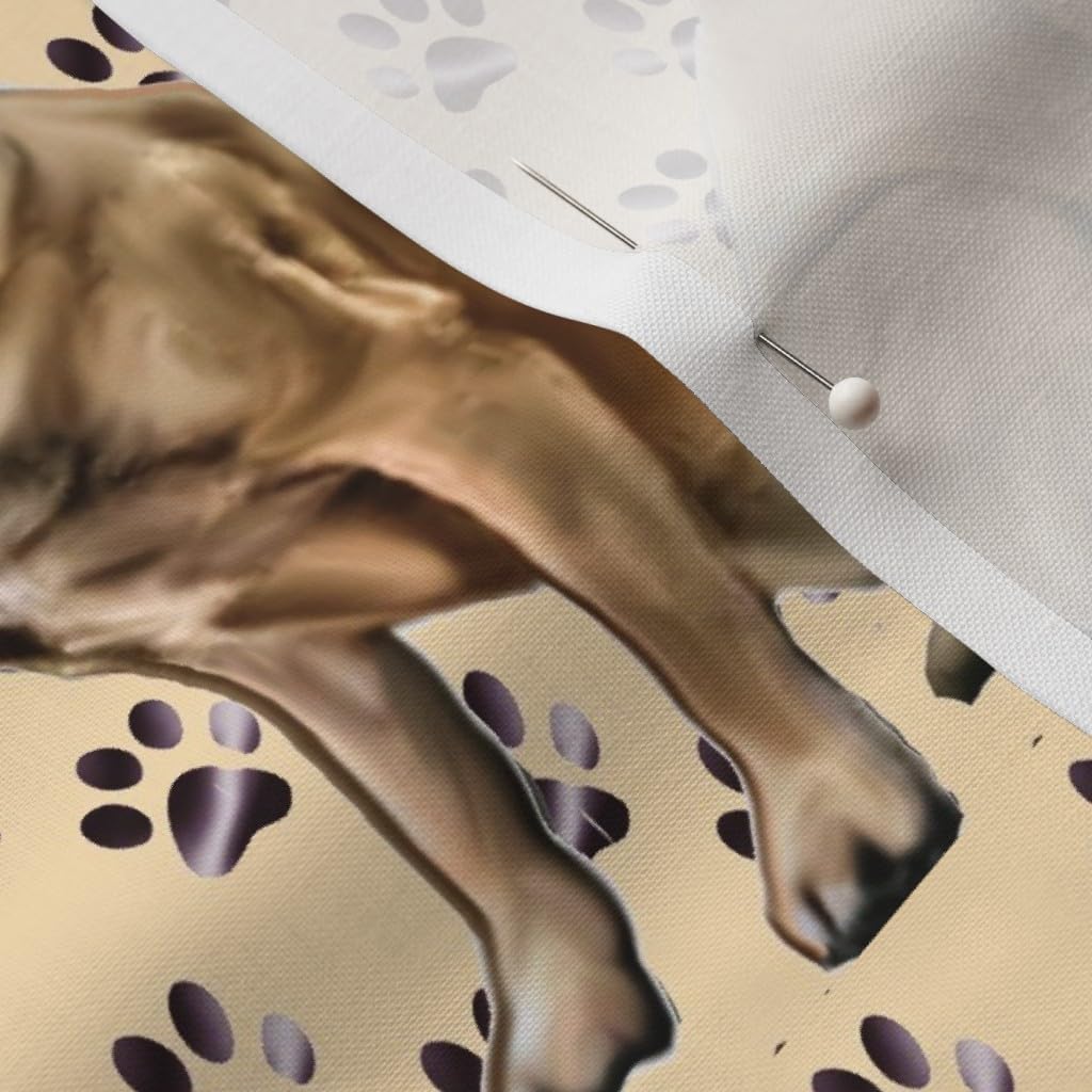 Spoonflower Fabric - Mastiff Pawprints Golden Paws Paw Print Dogs Printed on Petal Signature Cotton Fabric by The Yard - Sewing Quilting Apparel Crafts Decor