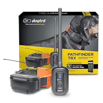 Dogtra Pathfinder TRX 9-Mile 21-Dog Expandable Waterproof Smartphone GPS-Only Tracking Collar with 2-Second Update Rate, No Subscription Fee, Free Satellite Map