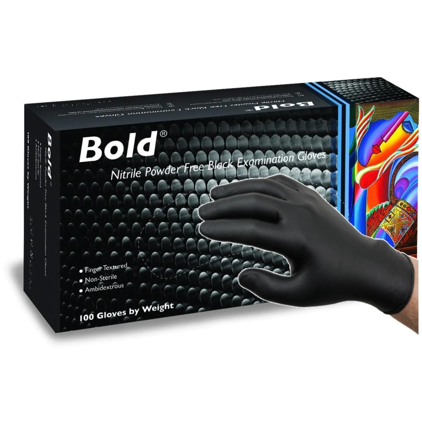Heavy Duty Strong Disposable Black Nitrile Examination Gloves, Premium Quality| Medical| Mechanical| Industrial| Hair & Beauty| Food| Janitorial| Powder Free| Latex Free (100, Large)
