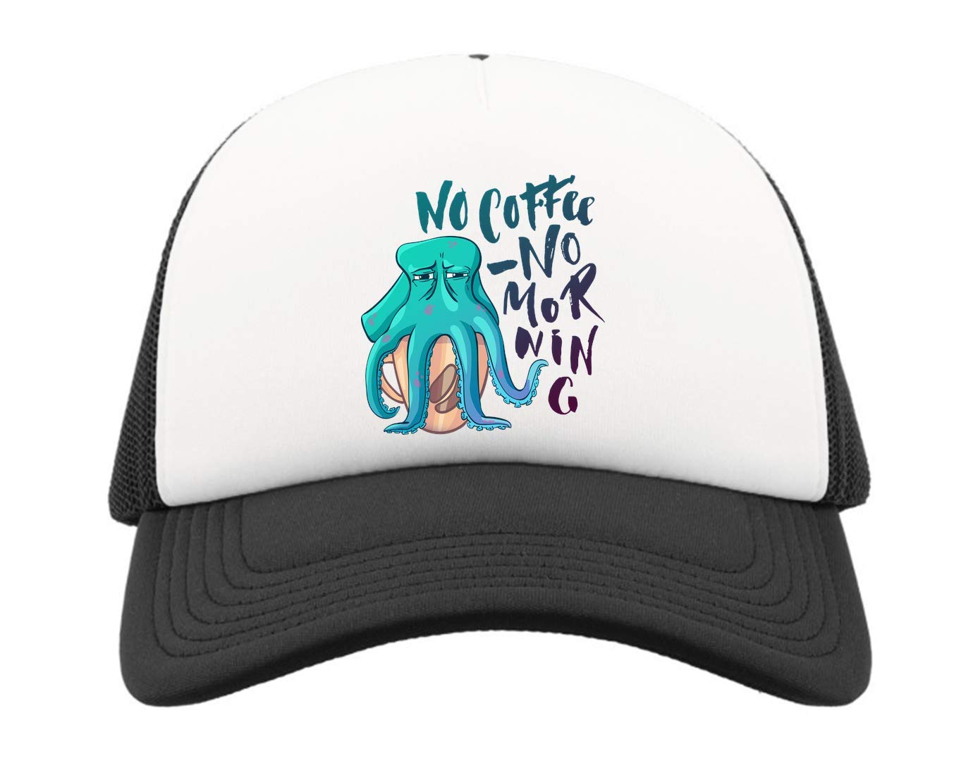 Gorra de béisbol de media malla estilo snapback con pulpo divertido 4