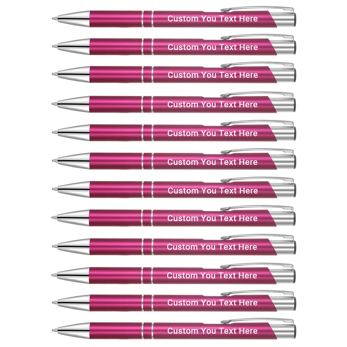 Zoonnis 48 Pcs Personalised Retractable Ballpoint Pens for Business Personalized Engraved Pen In Bulk for Women Men with Name Text Customised Pen Writing Custom Pen With Black Ink for School