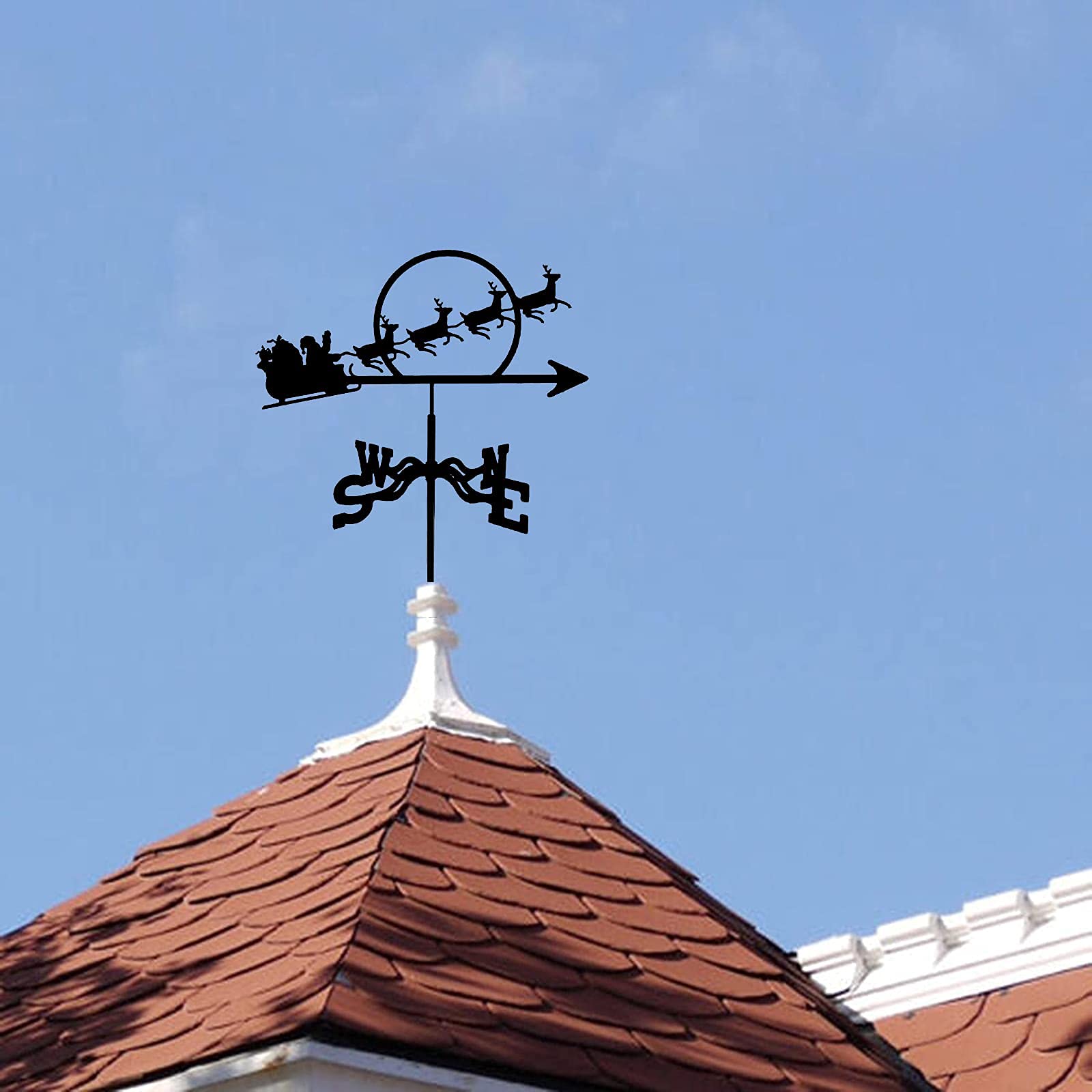 Metalowa wiatrowskaz wiatrowskazowy z uchwytem na dach, wiatrowskaz ogrodowy, dekoracje podwórka, na zewnątrz, altanka, kierunkowskaz ze stali nierdzewnej, pomiar do buldoga