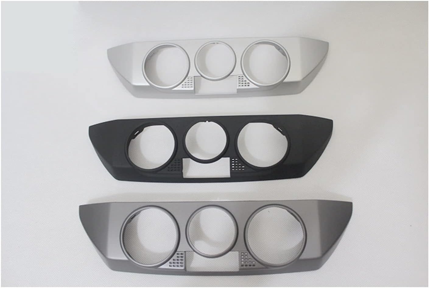 車のエアコンパネルのエアコンスイッチの装飾的なフレームフィットフォーキングスワーゲンポロブラック ダークシルバー 明るい銀 賜物 Color Black Name