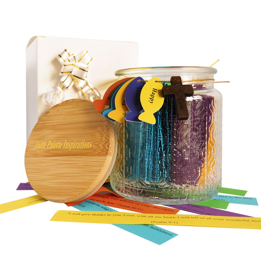 Large Bible Verse Jar for Mom,Daily Moments of Strength,Inspirational Bible Verse Jar for Men, Graduation Gifts for Her, Daily Devotions For Teens, Christian Study Supplies for Kids