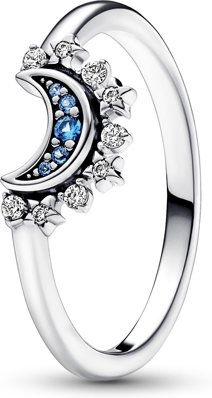 Pandora Himmlisch Funkelnder Blauer Mondring 192675C01 womans ring